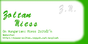 zoltan miess business card